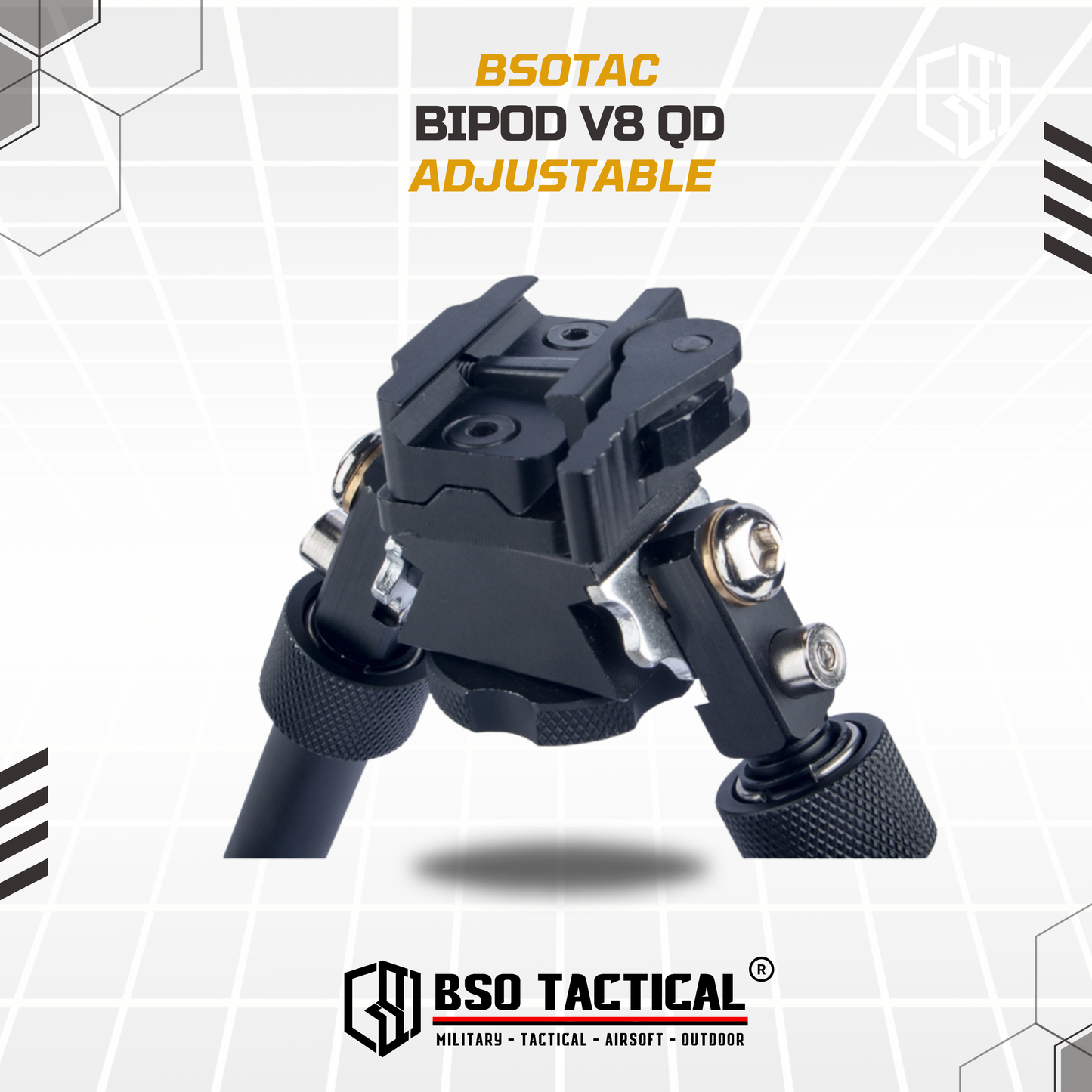 Bipod Atlas V8 QD Picatinny Adjustable Height & Rotating