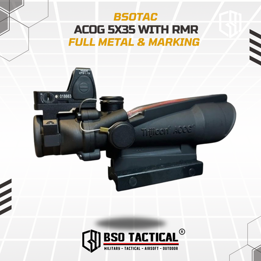 ACOG 5x35 with RMR Red Dot Tactical Sight Fix Zoom - Reps