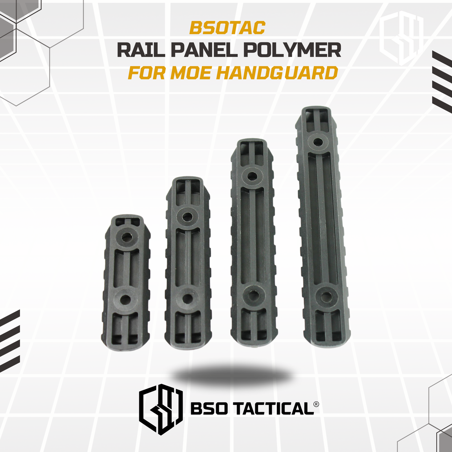 Rail Panel 4 Set for ME Handguard Polymer Picatinny for Laser Flashlight Grip