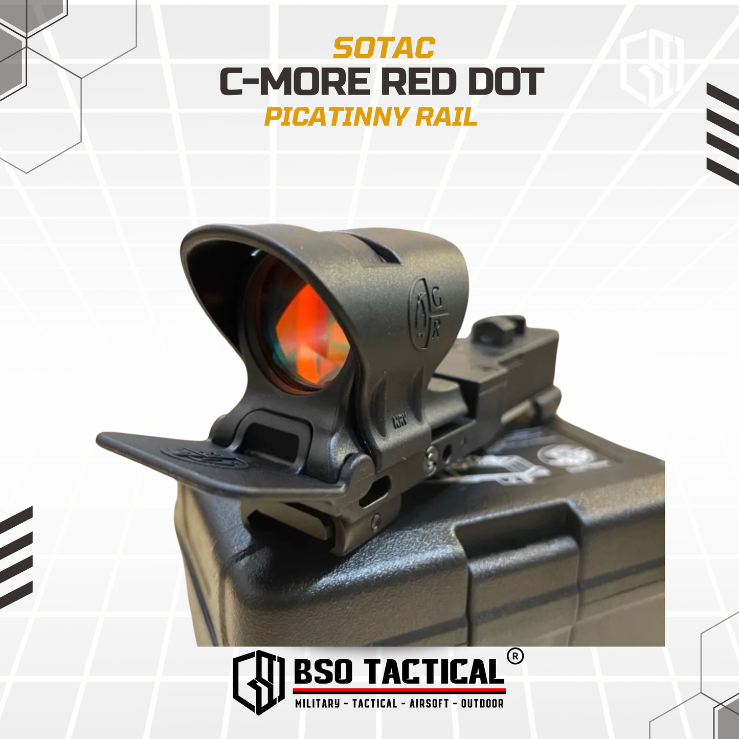 SOETAC C-More Tactical Reflex CMORE Red Dot Scope Sight With Picatinny Rail