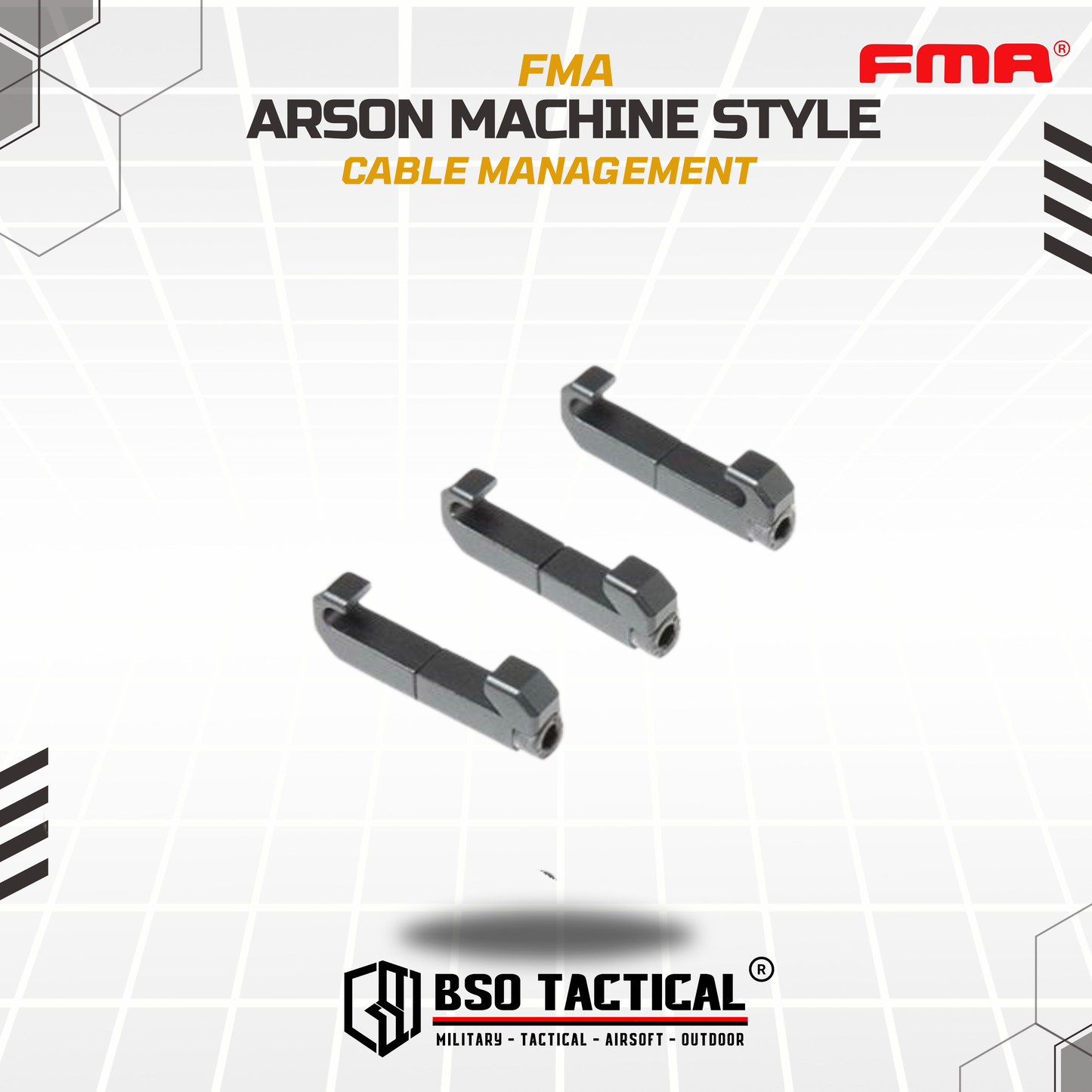 FMA Arson Machine Style Cable Management MLOK Wire System CNC