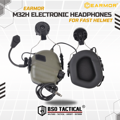 Earmor M32H Helmet-Mounted Tactical Headset ARC Rail