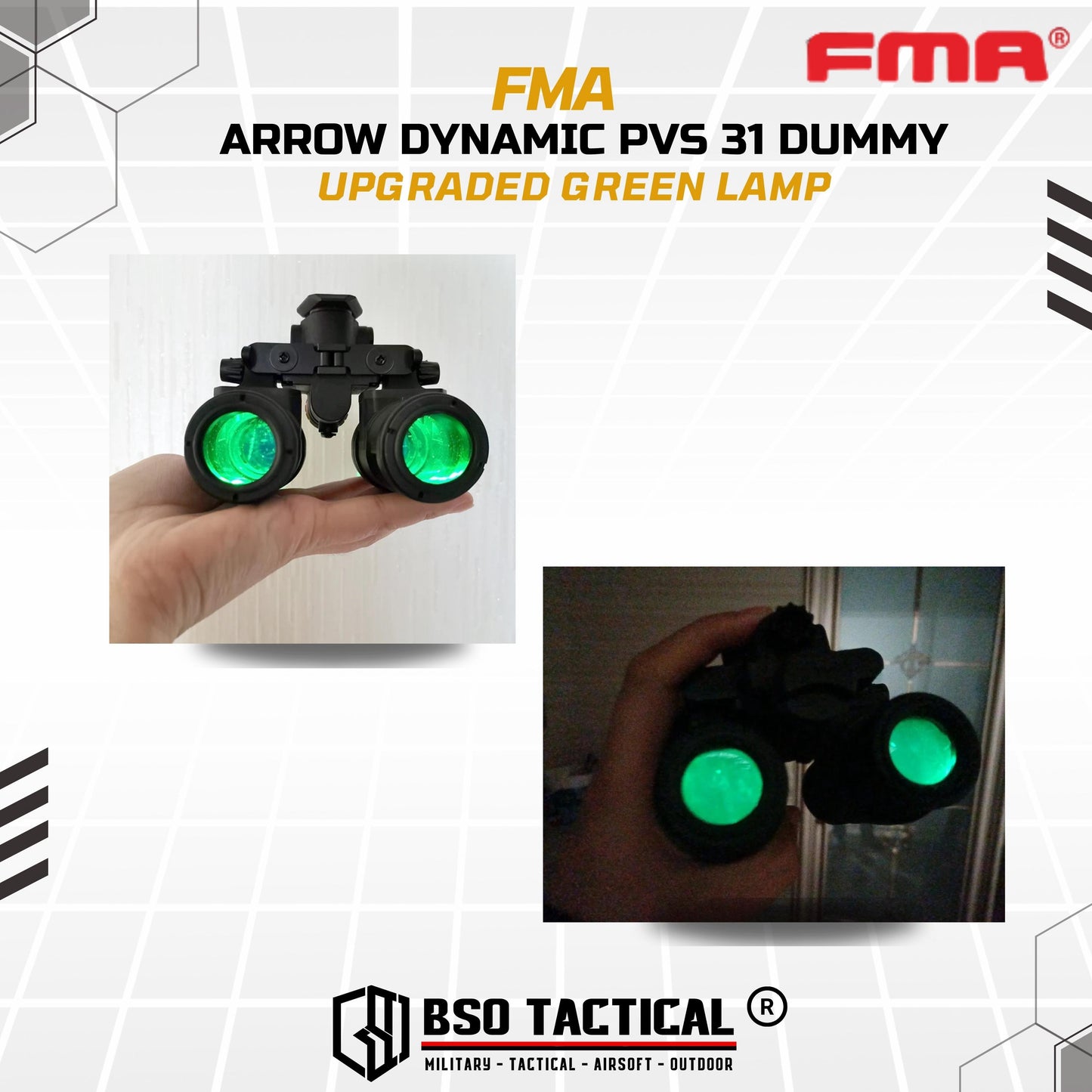 FMA PVS31 Dummy NVG Upgraded with Green Lamp No Function
