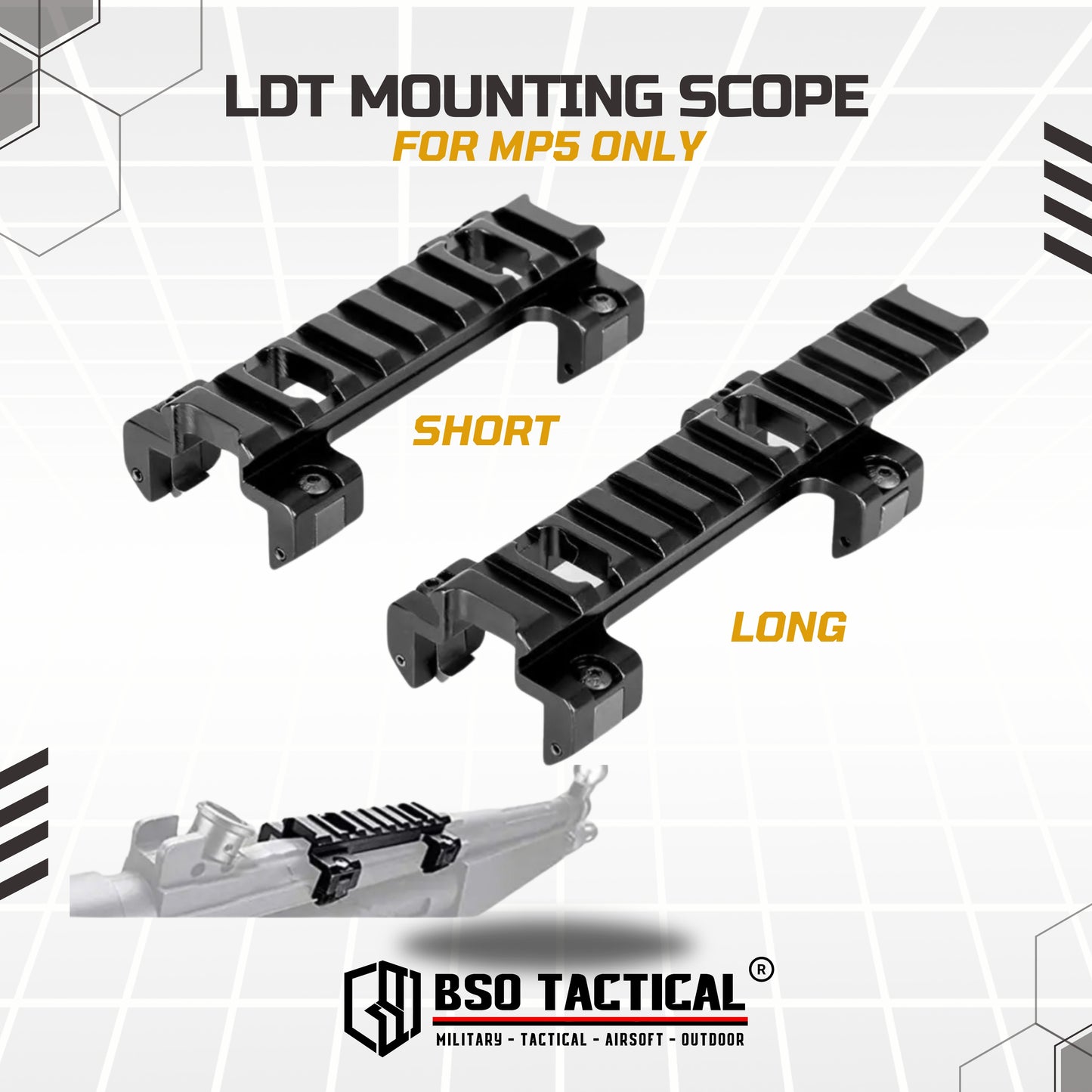 Rail Mount MP5 Top Rail for Optic Scope Full Metal