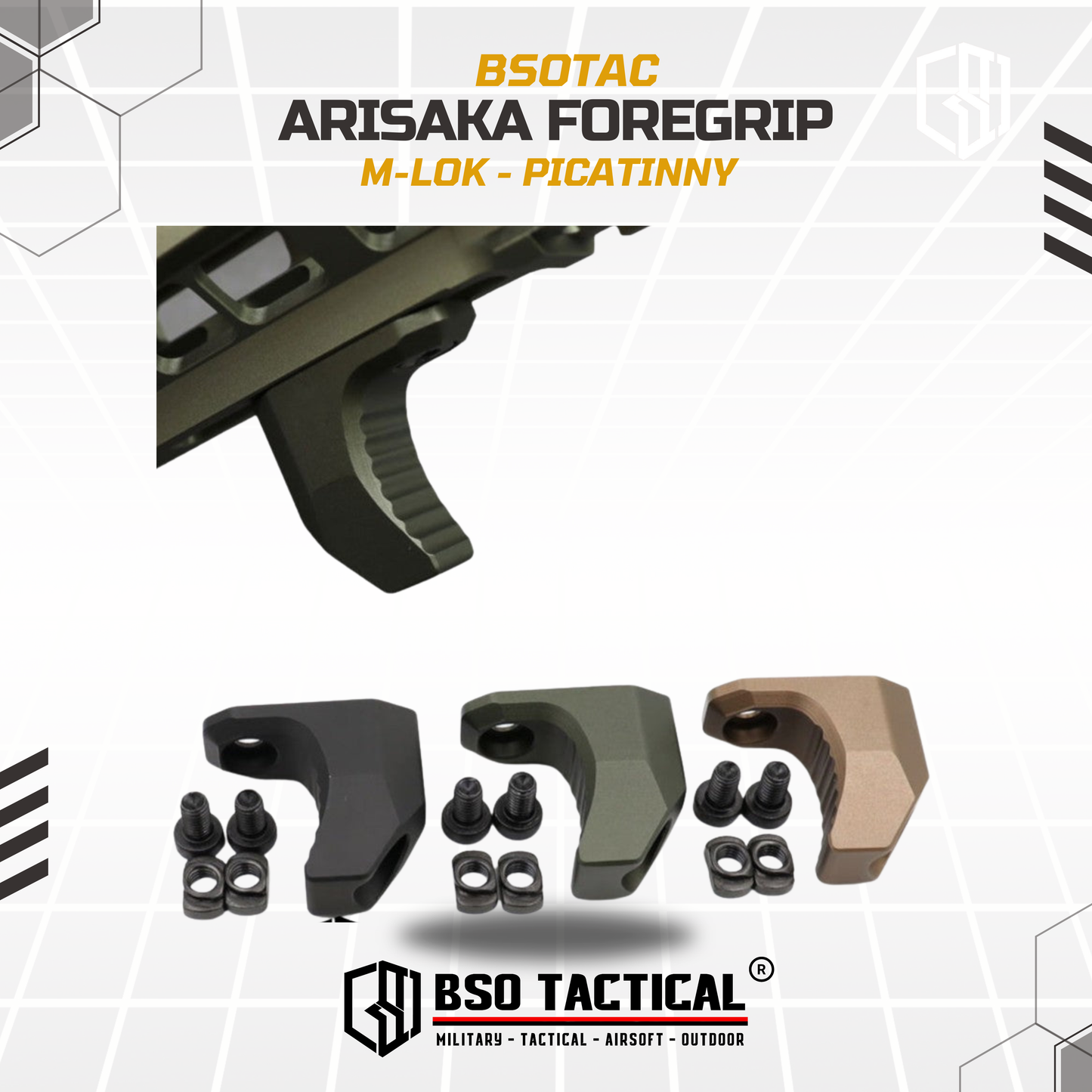 Arisaka Style Tactical Foregrip Handstop CNC Picatinny MLOK Grip