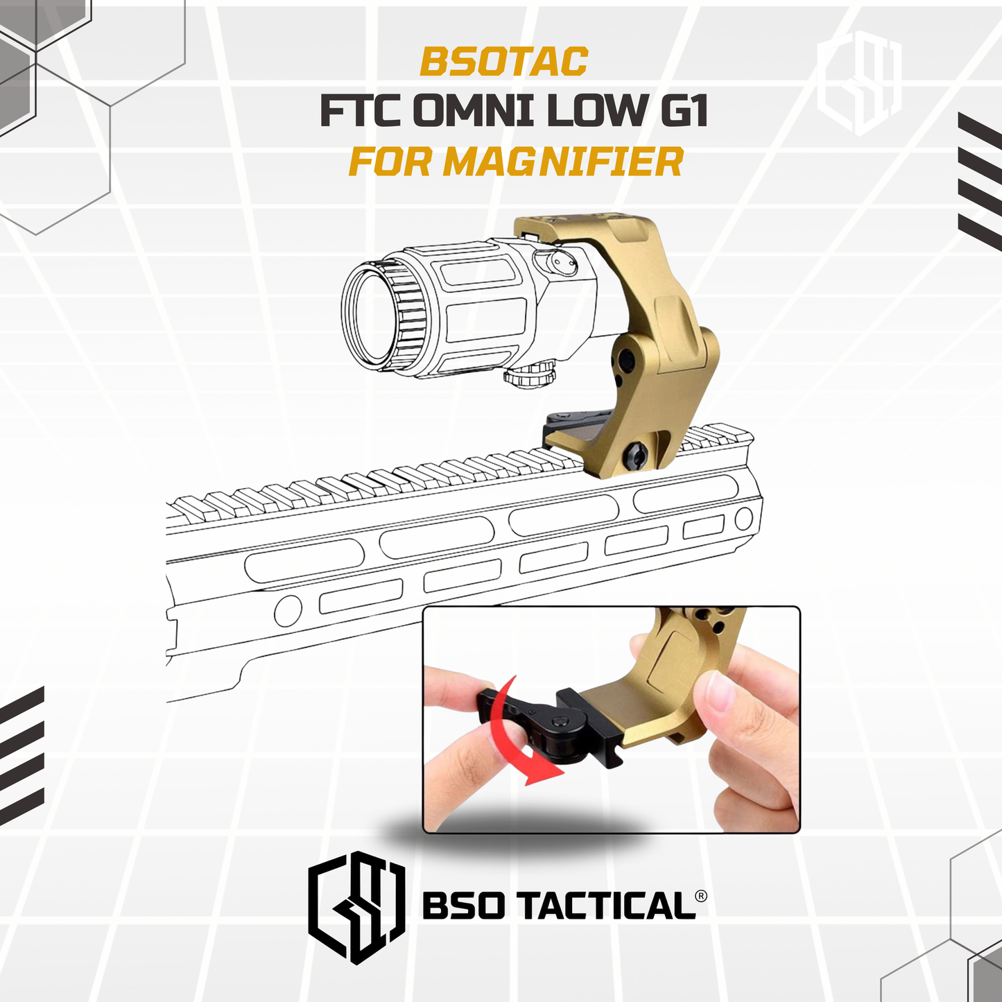 UN Style FTC Omni Low G1 Magnifier Mount CNC