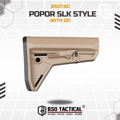 BD Tactical Popor SL Style For Airsoft AEG GBBR WGB Polymer Buttstock