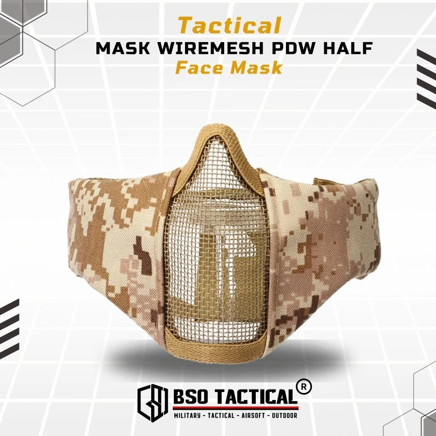 Emerson Gear Tactical Mask Wiremesh PDW Half Face Mask Masker Jaring