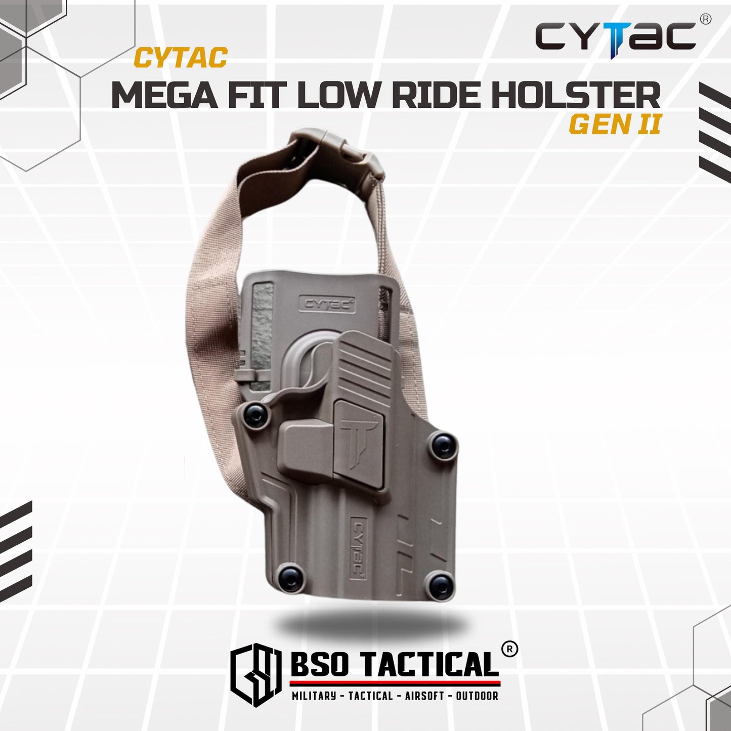 Holster Cytac Mega Fit Gen 2 Low Ride Upgraded Version Universal ORIGINAL