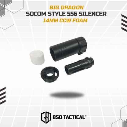 SF SOCOM Style 556 Foam Mock Suppressor with Flash Hider 14mm CCW Full Metal Marking