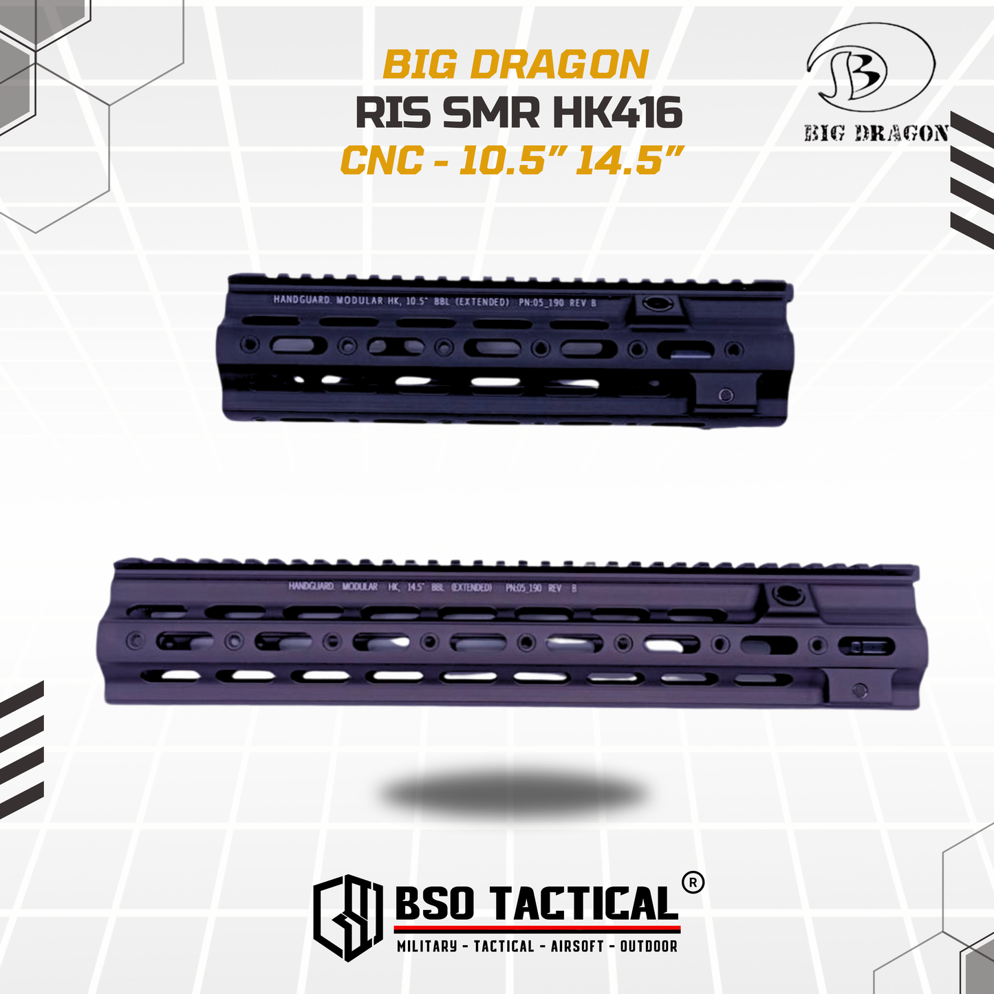 BD RIS Tactical Handguard HK416 SMR Style Full Metal Toys