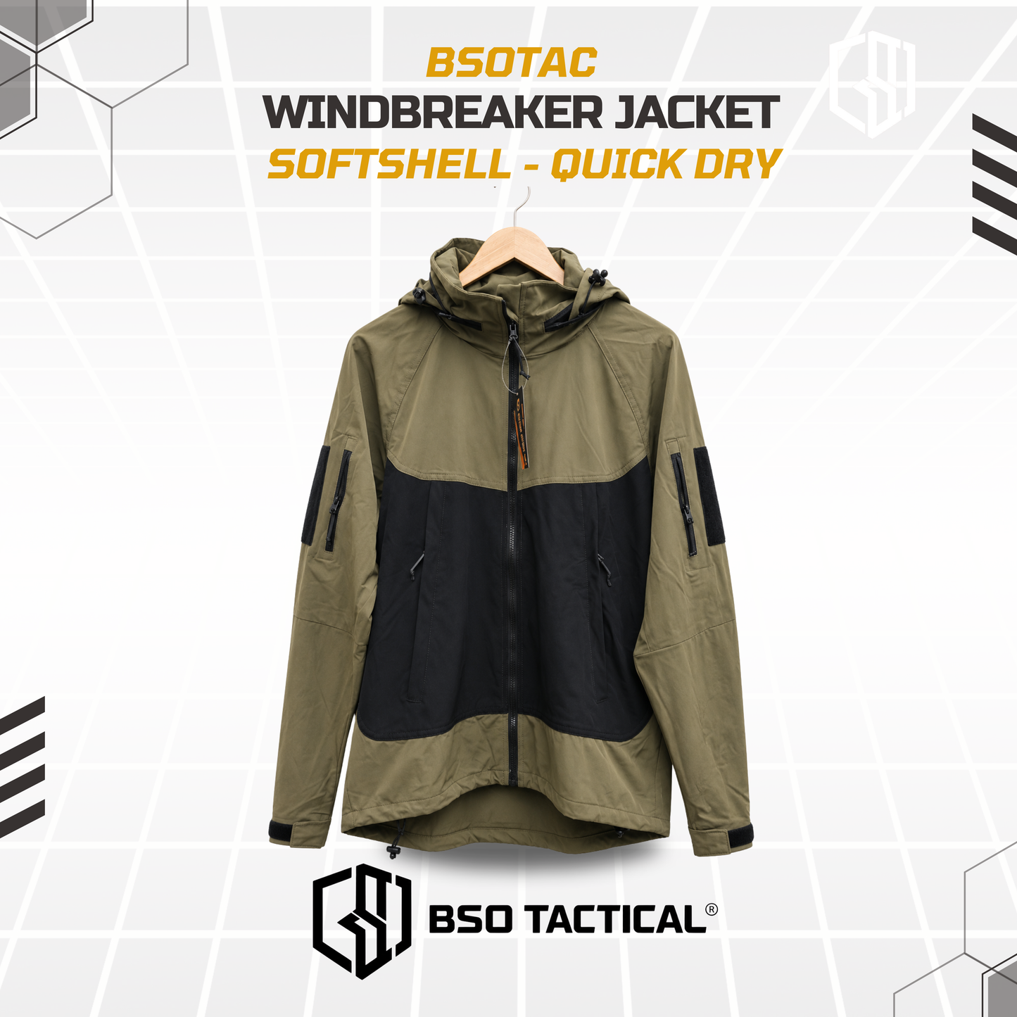 Jacket Windbreaker Soft Shell with Hoodie for Outdoor Quick Dry