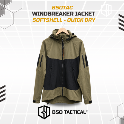 Jacket Windbreaker Soft Shell with Hoodie for Outdoor Quick Dry