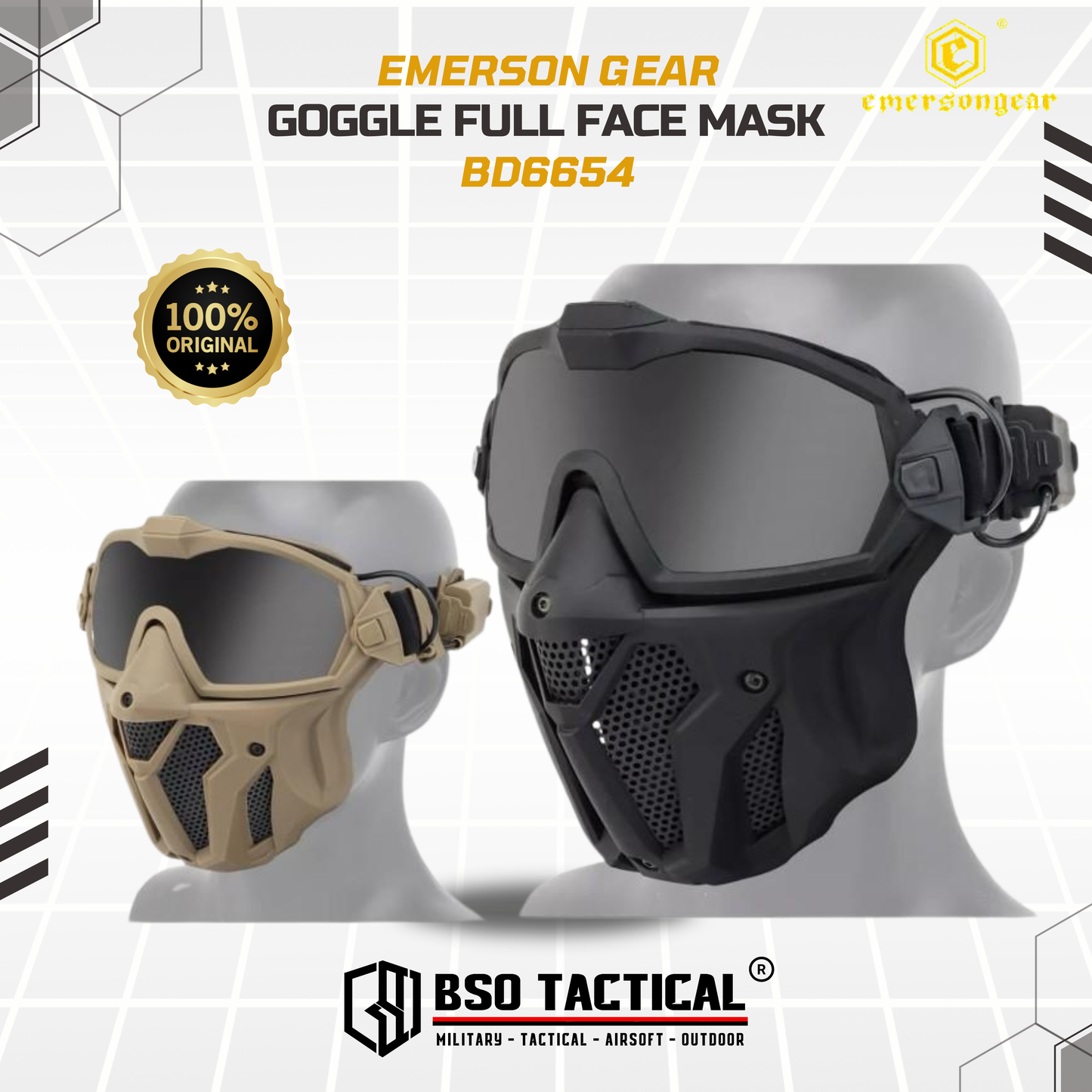 Emerson Gear Tactical Goggle Full Face Mask with Fan Anti Fogging - BD6654