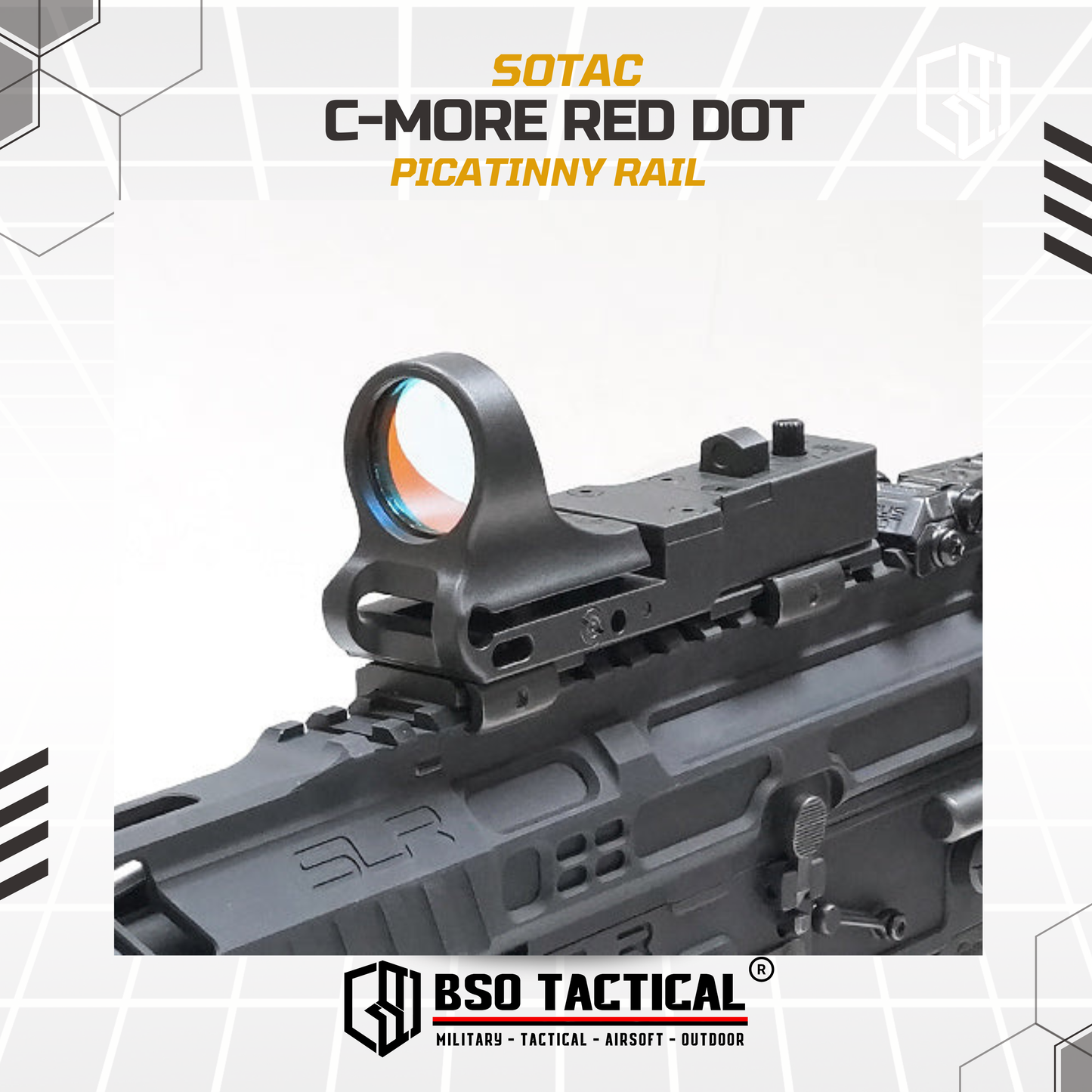 SOETAC C-More Tactical Reflex CMORE Red Dot Scope Sight With Picatinny Rail