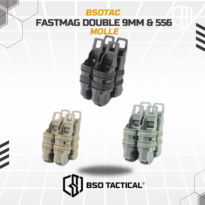 Fastmag Double Mag Pouch Single 9mm Single 556 Combo Set Holster Molle