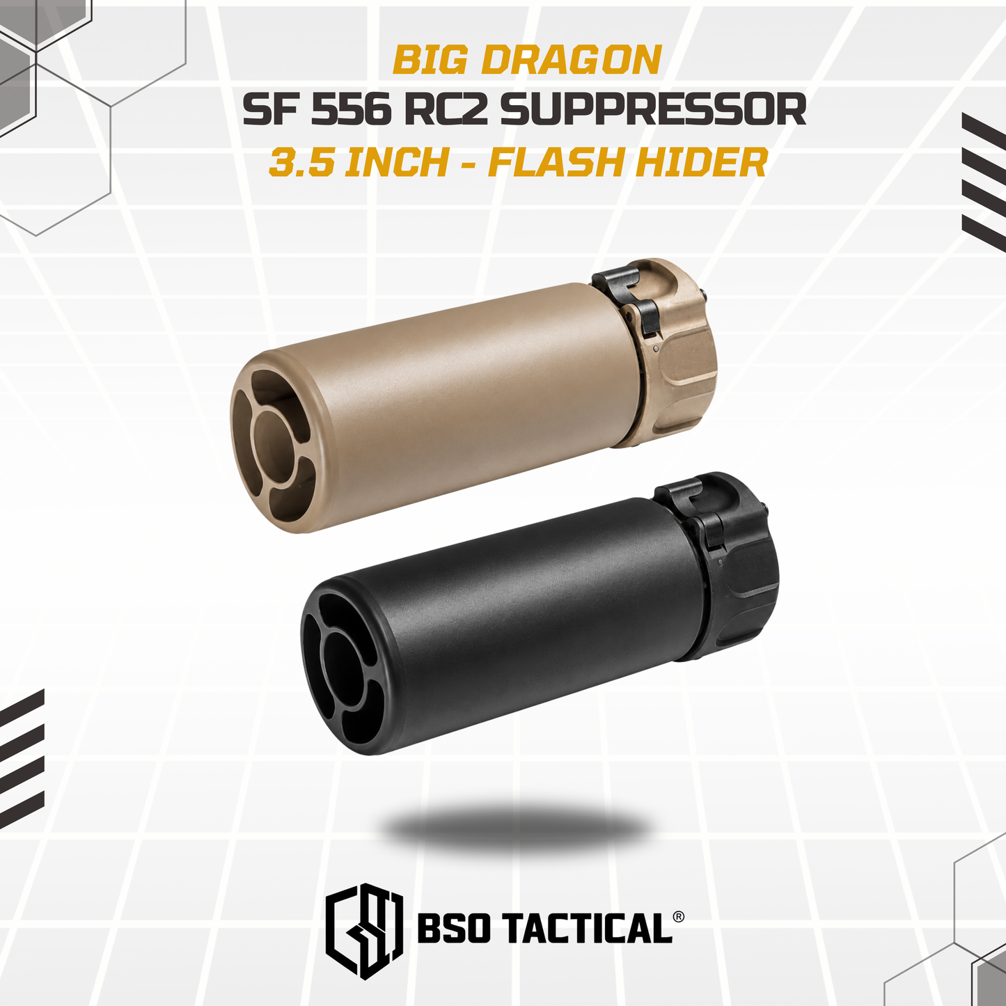 SF SOCOM 556 Style RC2 Series Mock Suppressor 3.5 Inch Silencer Full Metal Marking with Flash Hider