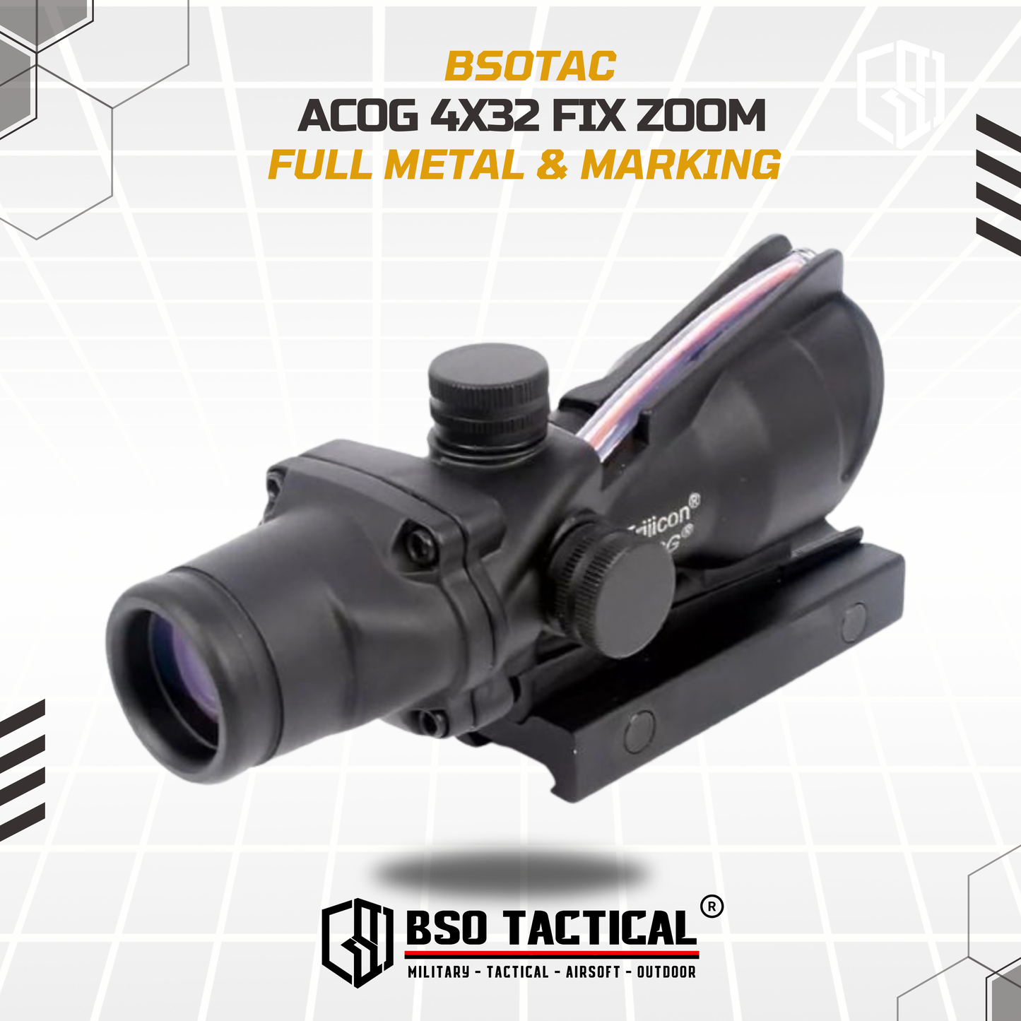 ACOG 4x32 Fiber Optic Tactical Sight Full Metal Picatinny Rail - Reps