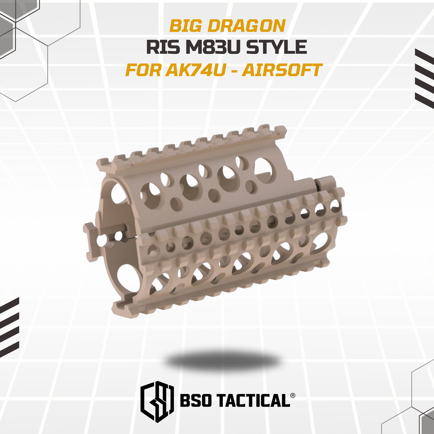 BD Tactical RIS Rail Set Handguard M83U Style for AKS-74U AEG GBBR Full Metal