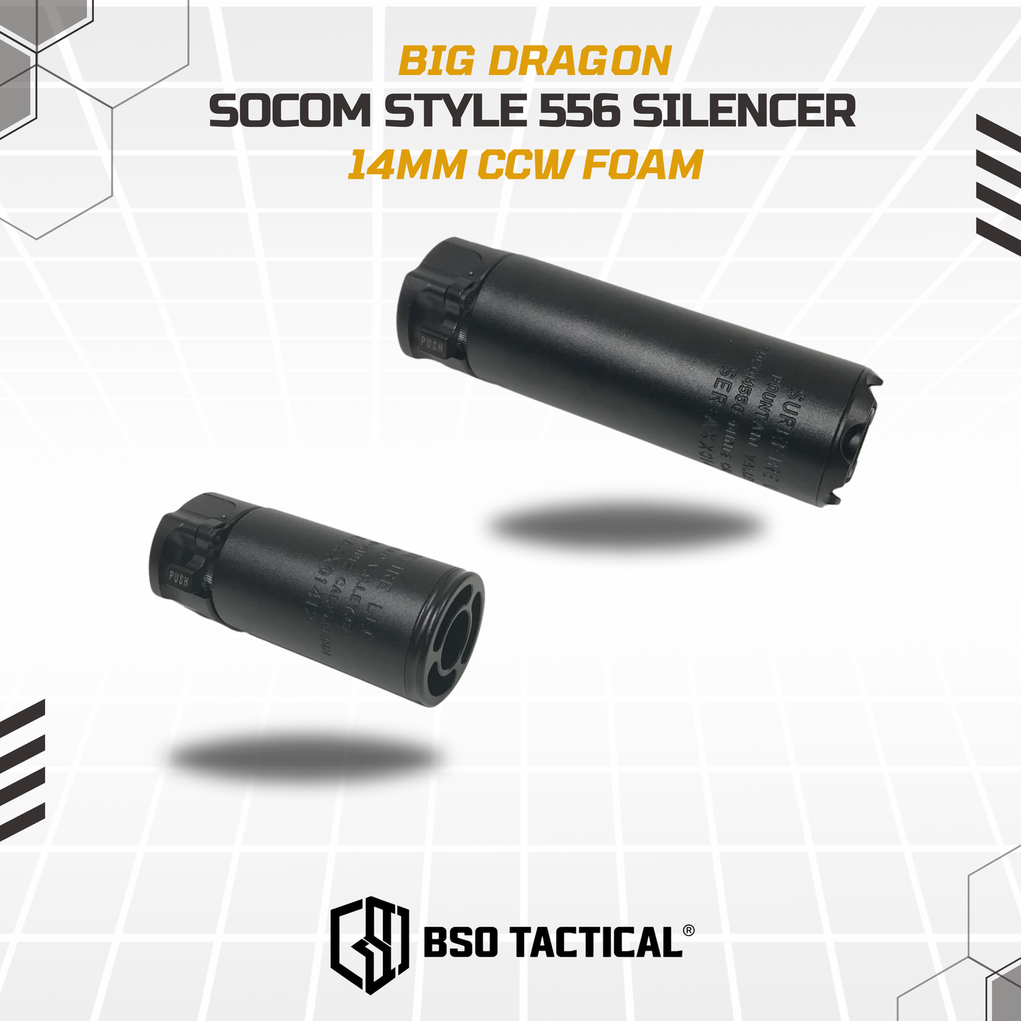 SF SOCOM Style 556 Foam Mock Suppressor with Flash Hider 14mm CCW Full Metal Marking
