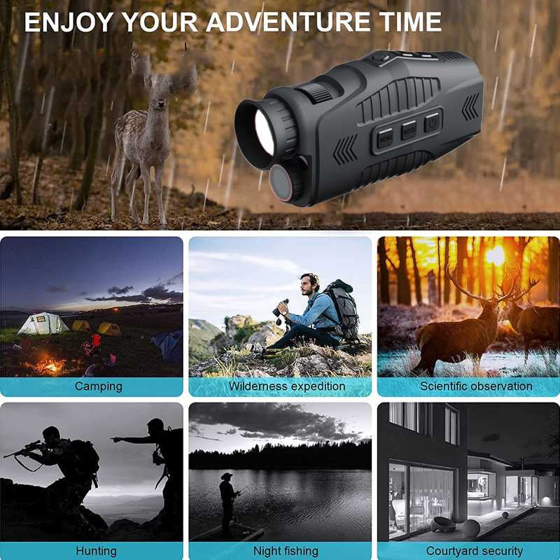 Teropong Malam R11 Digital Monocular 10x Zoom 2.5K HD NV with IR for Outdoor Day Night Camping Hiking Hunting