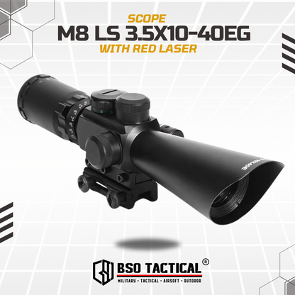 Scope M8 LS 3.5–10x40EG Red Laser Full Metal Picatinny Rail