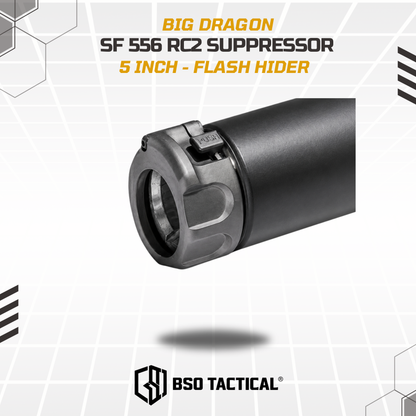 SF SOCOM 556 Style RC2 Series Mock Suppressor 5 Inch Silencer Full Metal Marking with Flash Hider