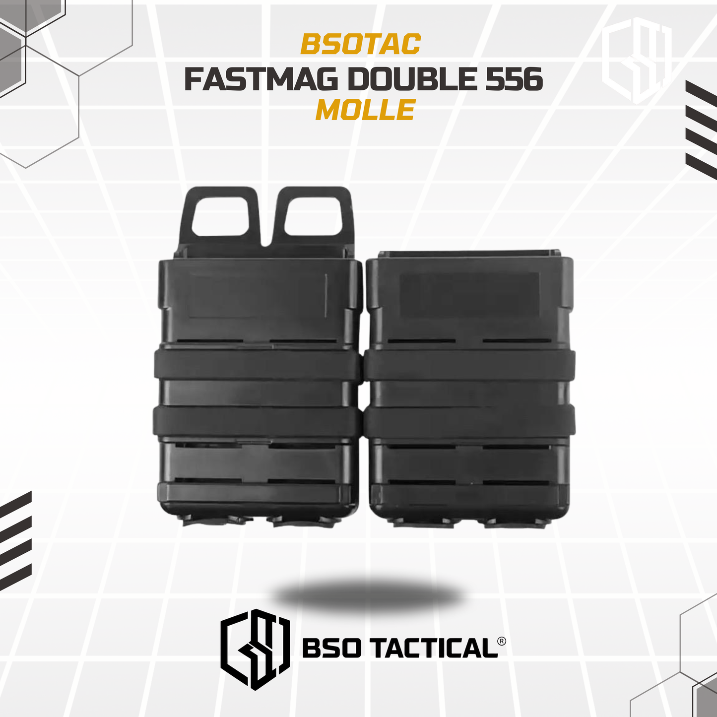 Fast Mag Tactical 556 Double Mag Pouch Molle Rubber Clip