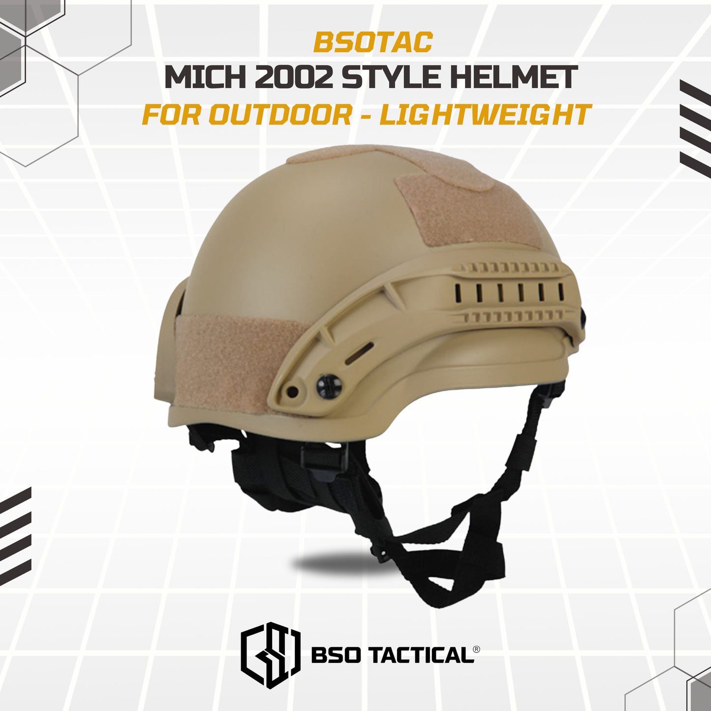 Helm Outdoor Tactical MICH 2002 Style Helmet With ACH Rail