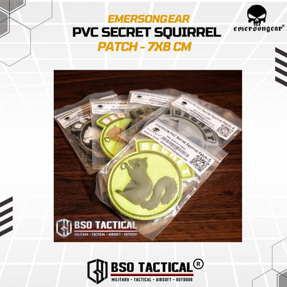 Emerson Gear Rubber Patch Secret Squirrel 3D Desain PVC TacticalPatch 7x8 cm Velkro Siap Pakai untuk Tas Jaket Topi Rompi - EM5548