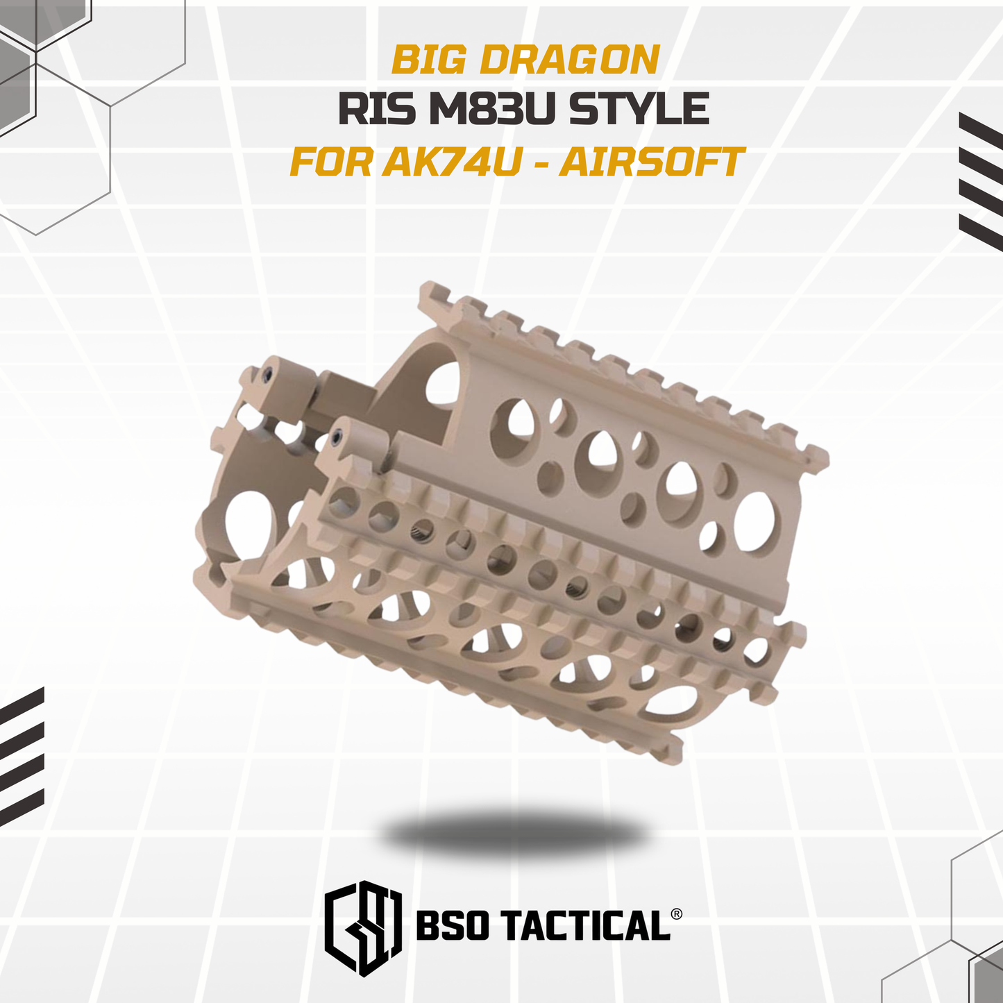 BD Tactical RIS Rail Set Handguard M83U Style for AKS-74U AEG GBBR Full Metal