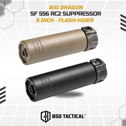 SF SOCOM 556 Style RC2 Series Mock Suppressor 5 Inch Silencer Full Metal Marking with Flash Hider