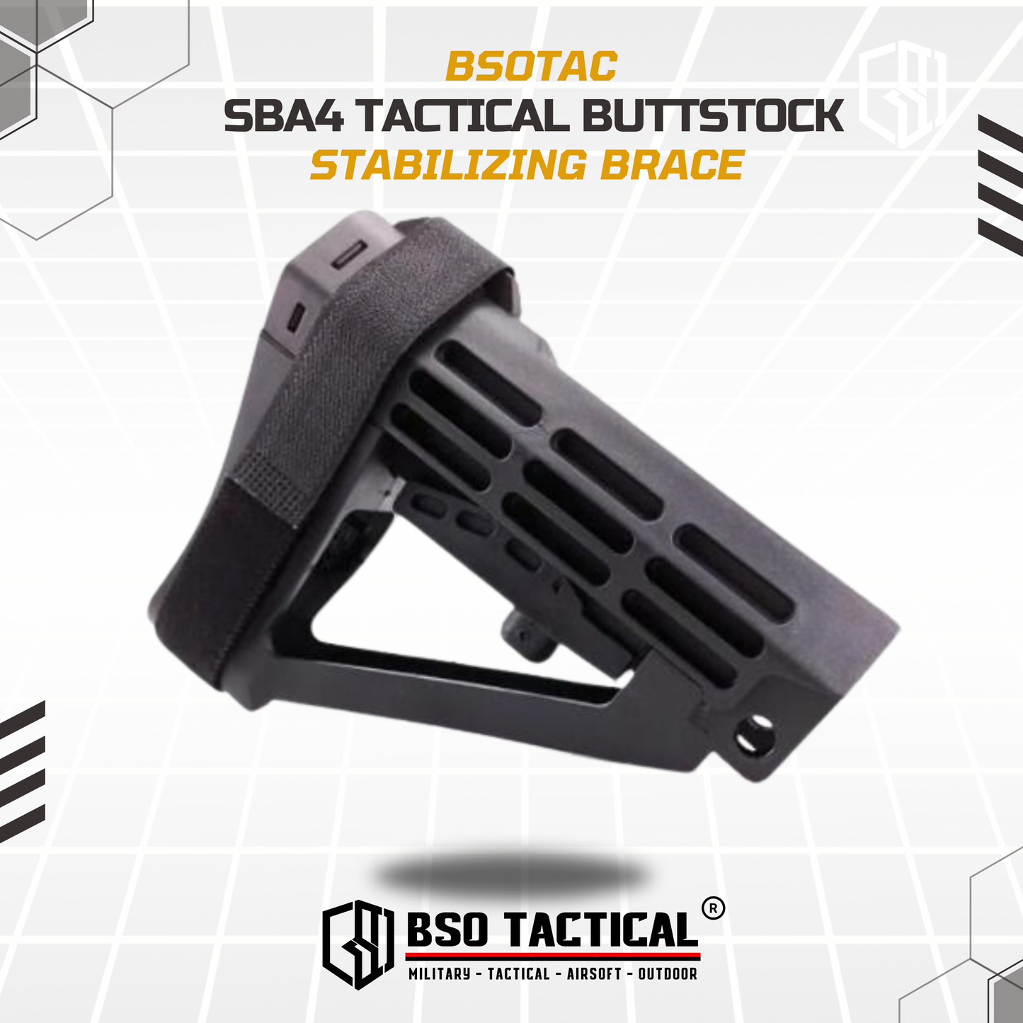 Popor Tactical SBA4 Stabilizing Brace Buttstock AEG WGG Airsoft