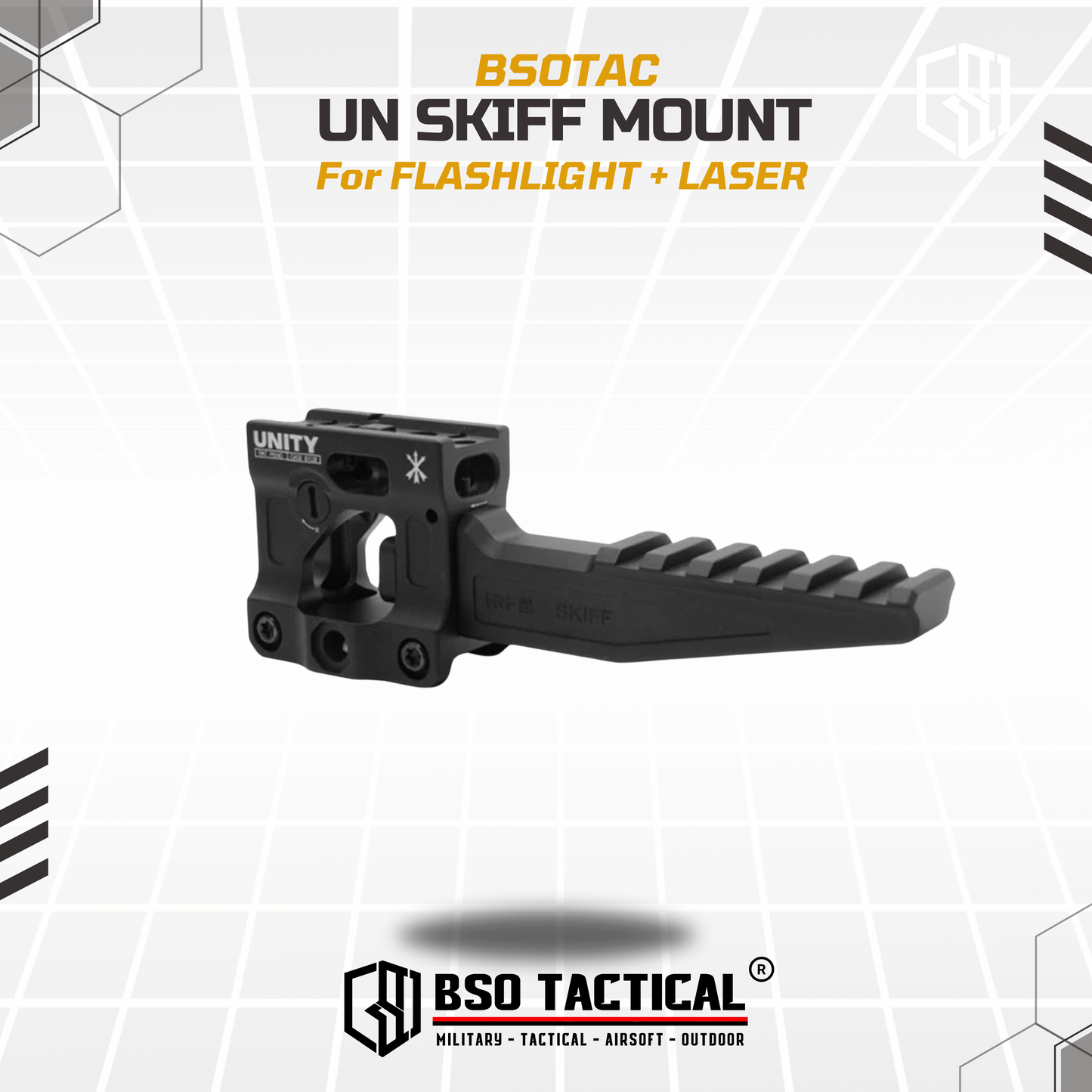 HRF SKIFF Tactical Riser Unity Mount Laser Flashlight ANPEQ Rail 20mm Picatinny