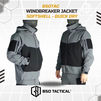 Jacket Windbreaker Soft Shell with Hoodie for Outdoor Quick Dry