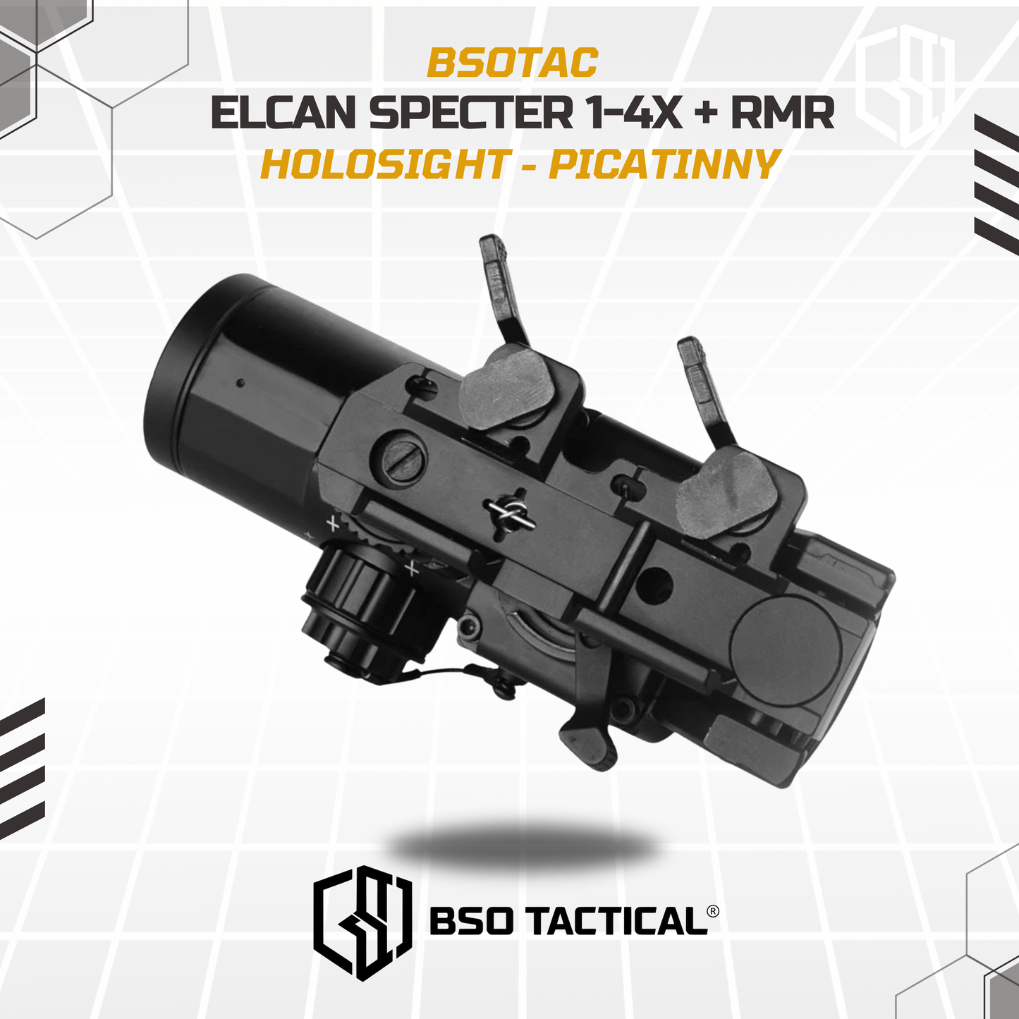 Elcan Spectre 1x-4x fixed Reticle with Red Dot Scope RMR Sight Picatinny CNC Quick Detached