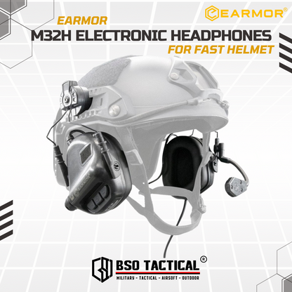 Earmor M32H Helmet-Mounted Tactical Headset ARC Rail