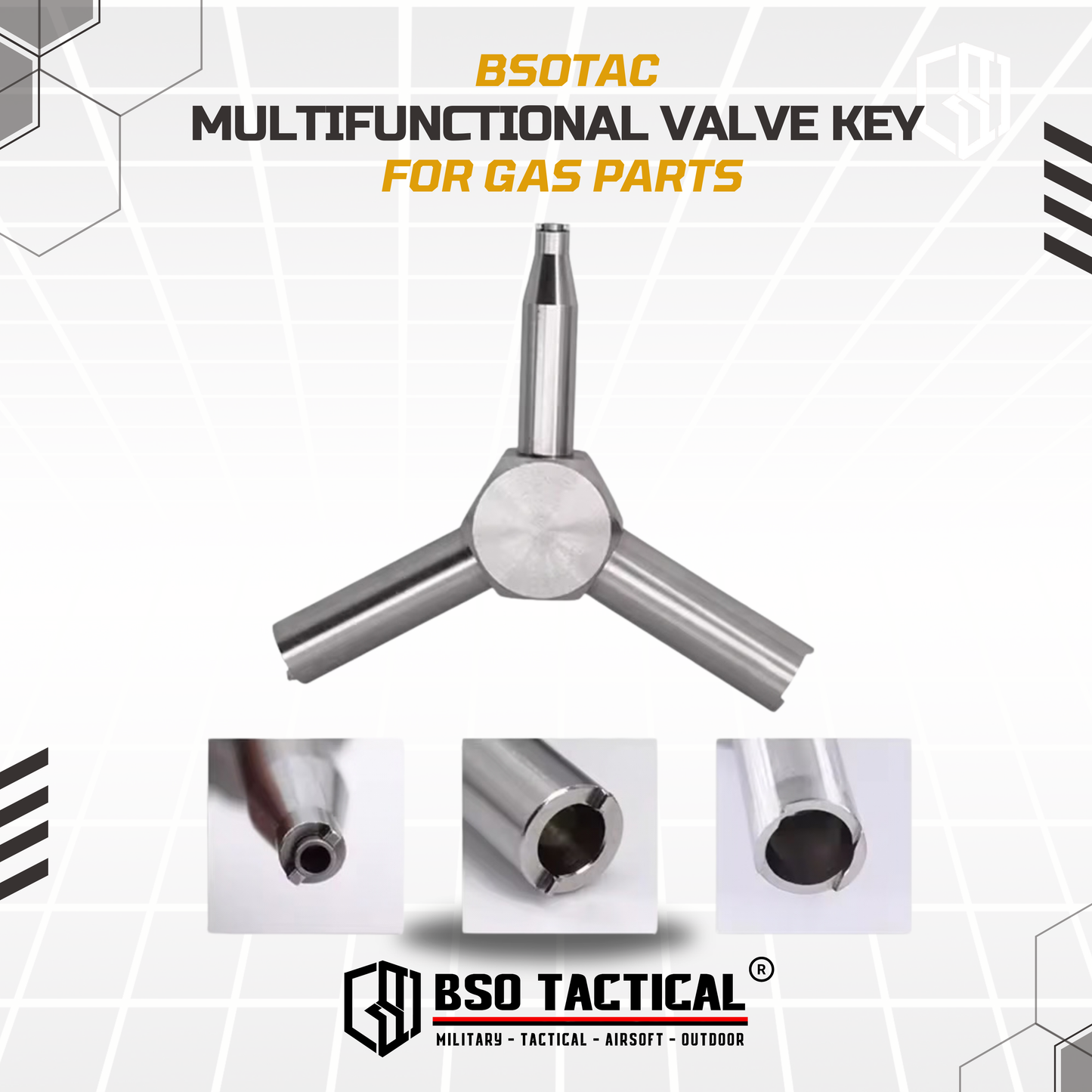 Multifunctional Triangle Valve Key for Gas Parts Multitools