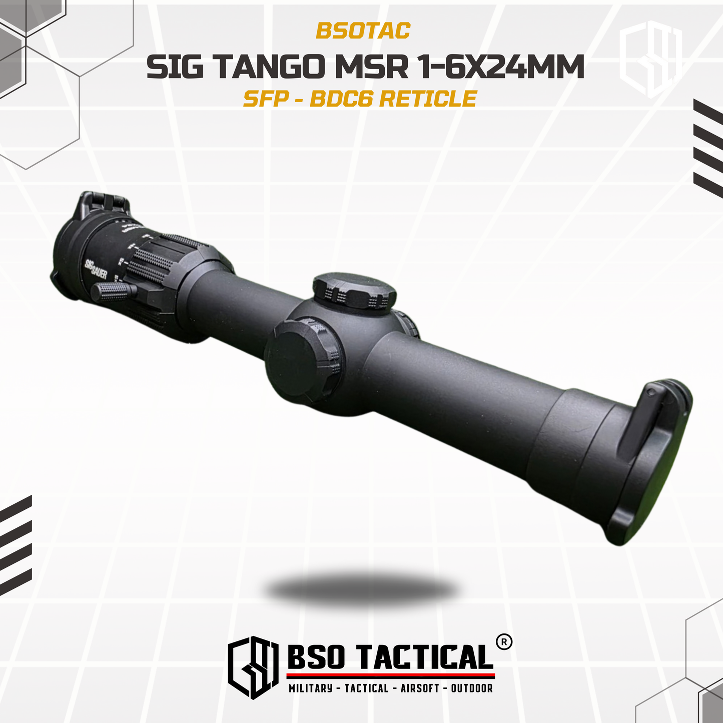 Sig Sauer Tango MSR 1-6x24mm Illuminated Red MSR BDC6 Reticle Scope w/ Alpha MSR Mount – SOT61000