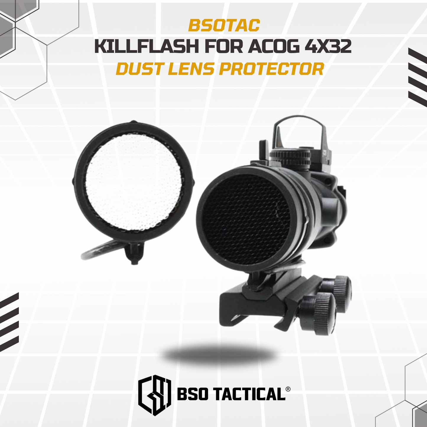 Killflash RCO ARD ACOG 4x32 Lens Scope Protective Mesh Cover Honeycomb
