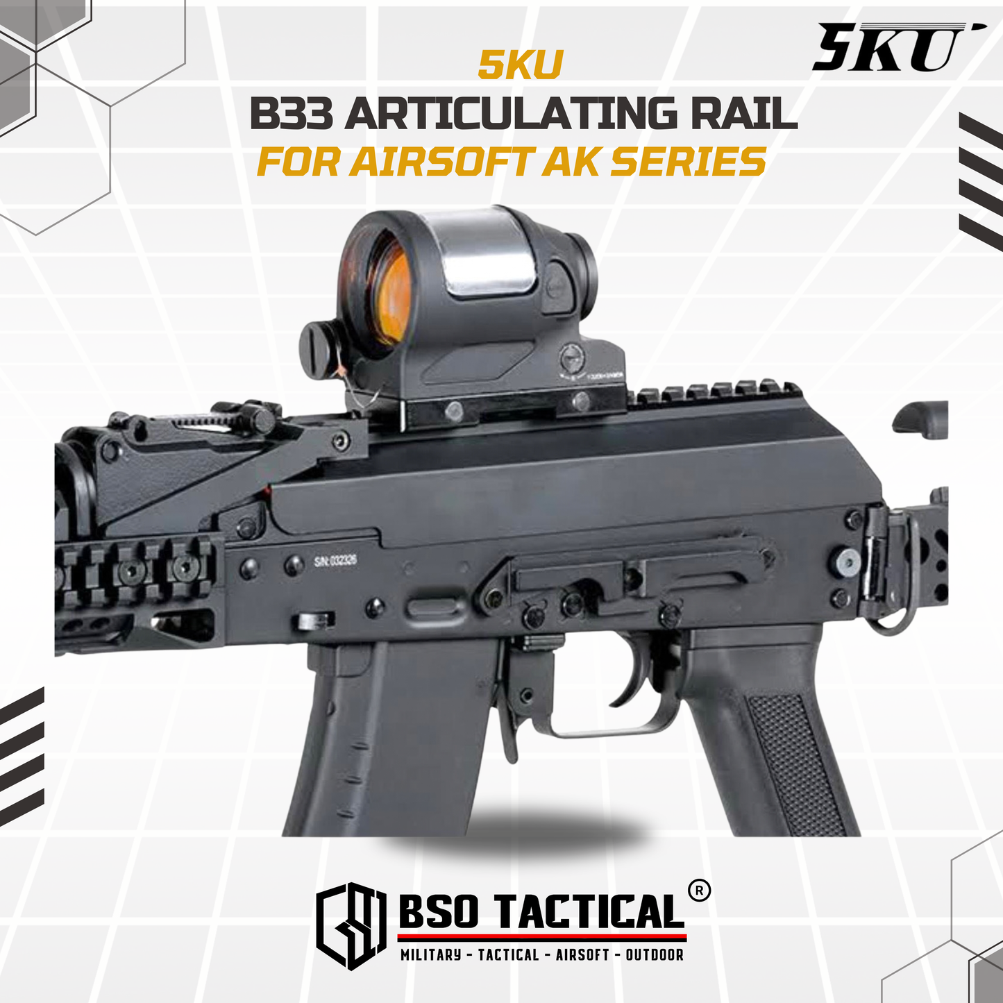 5KU B33 Articulating Rail AK Top Dust Cover Zenitco Style for Optic