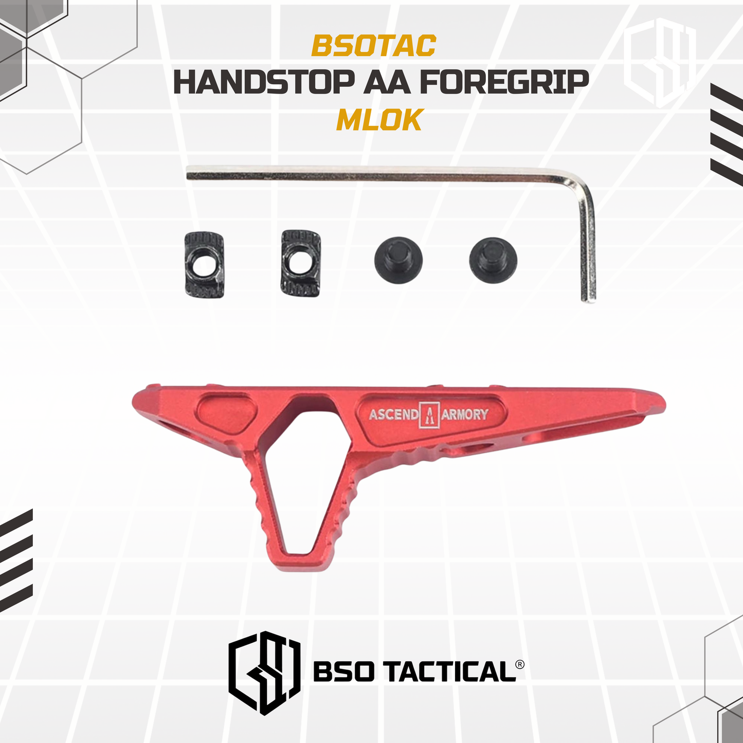 Handstop Kit AA Style Triangle CNC Angled Tactical Foregrip MLOK