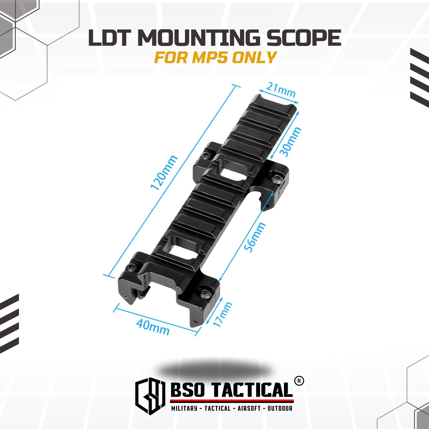 Rail Mount MP5 Top Rail for Optic Scope Full Metal