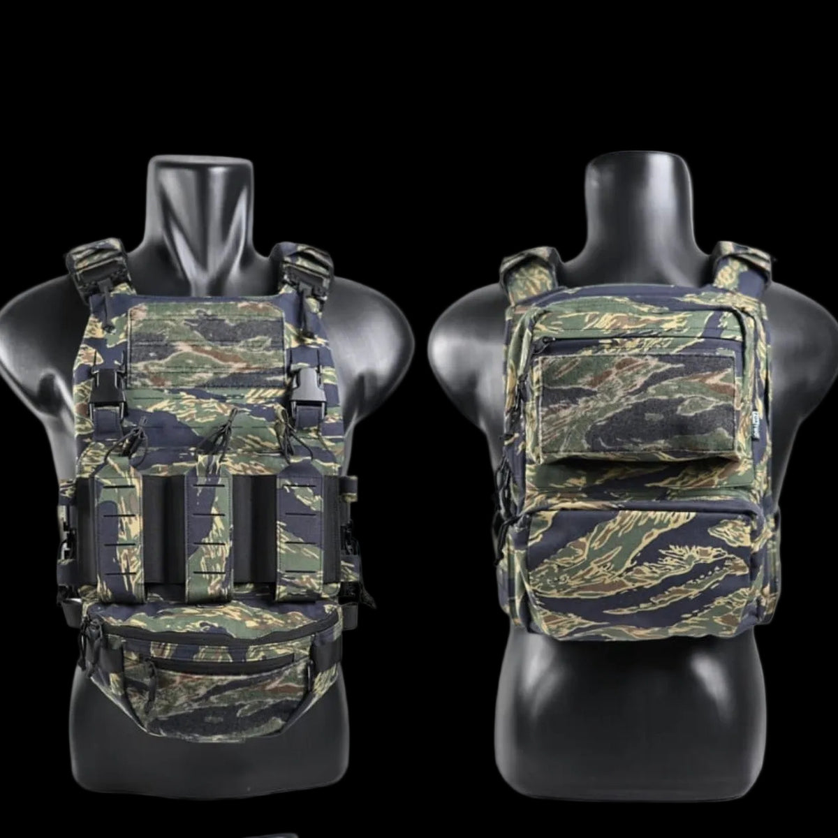 FOX TWO VIDAR V2 Rompi Tactical Body Vest Molle Laser Cutting Set Plate Carrier ORIGINAL Foxtwo - Tiger Strips
