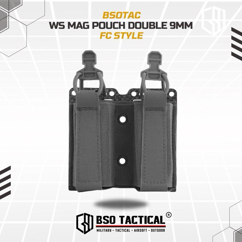 WS Double Pouch FC Style Molle System for 9mm Tactical Dual Slot for MG Flashlight EDC Gear Outdoor
