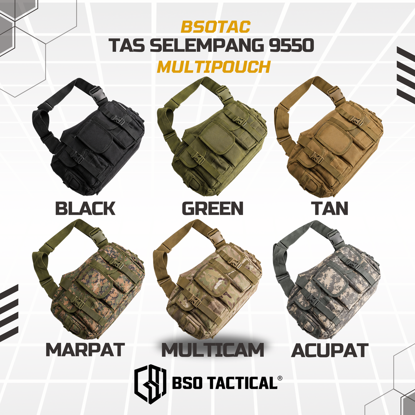 Tas Selempang Tactical Waisted Bag Army Style Utility EDC Bag Pouch Outdoor - 9550