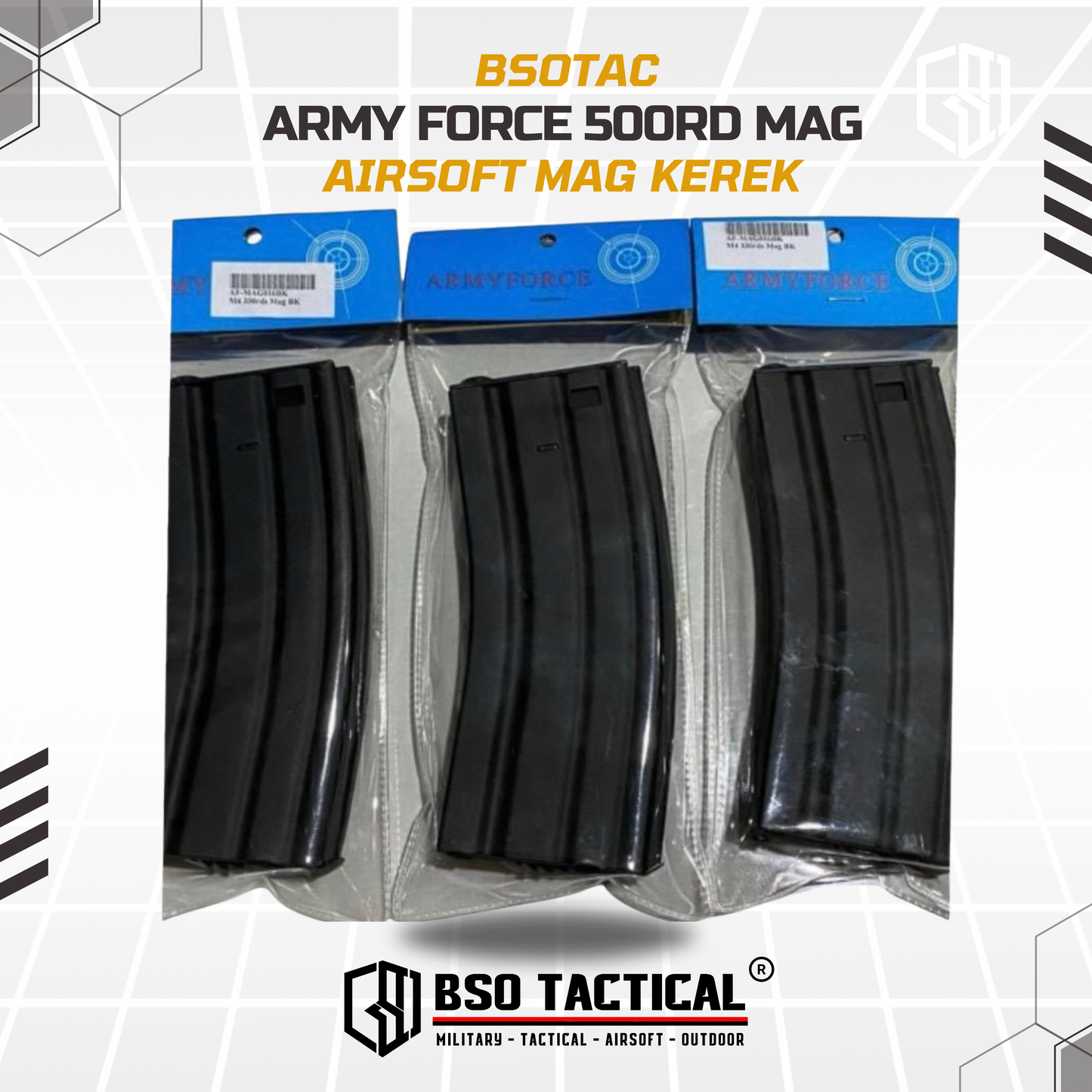 Magazine Kerek Army Force 500rds High Capacity Full Metal Mag Hi Cap