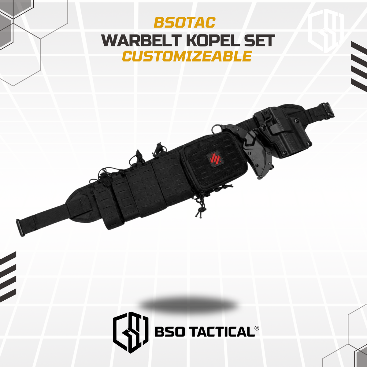 Kopel Tactical Battle Belt Modular Set with Multifungsi Pouch Warbelt Customizeable