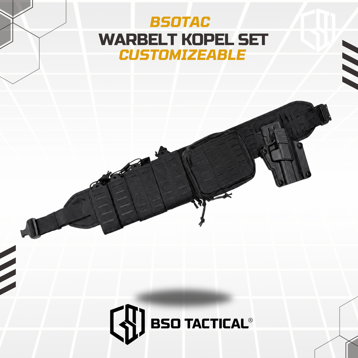 Kopel Tactical Battle Belt Modular Set with Multifungsi Pouch Warbelt Customizeable