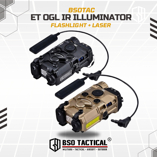 Senter ET Style OGL Green Laser IR Flashlight Picatinny Full Metal Illuminator
